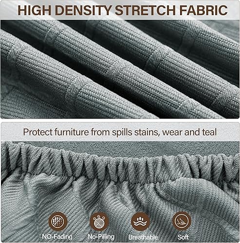 Miniatura 5 de CZL Juego de 6 fundas de asiento para sillas de comedor con reposabrazos, con cremallera mejorada, repelente al agua, fundas de asiento elásticas