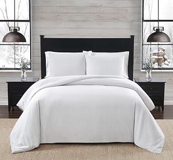 London Fog Herringbone Twin XL 2-Piece Flannel Comforter Set