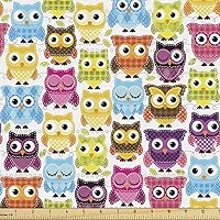 Vista 28 de Lunarable Tela suculenta de The Yard, flores en acuarela estilo pintura coloridas flores de primavera tema de jardinería, tela de microfibra