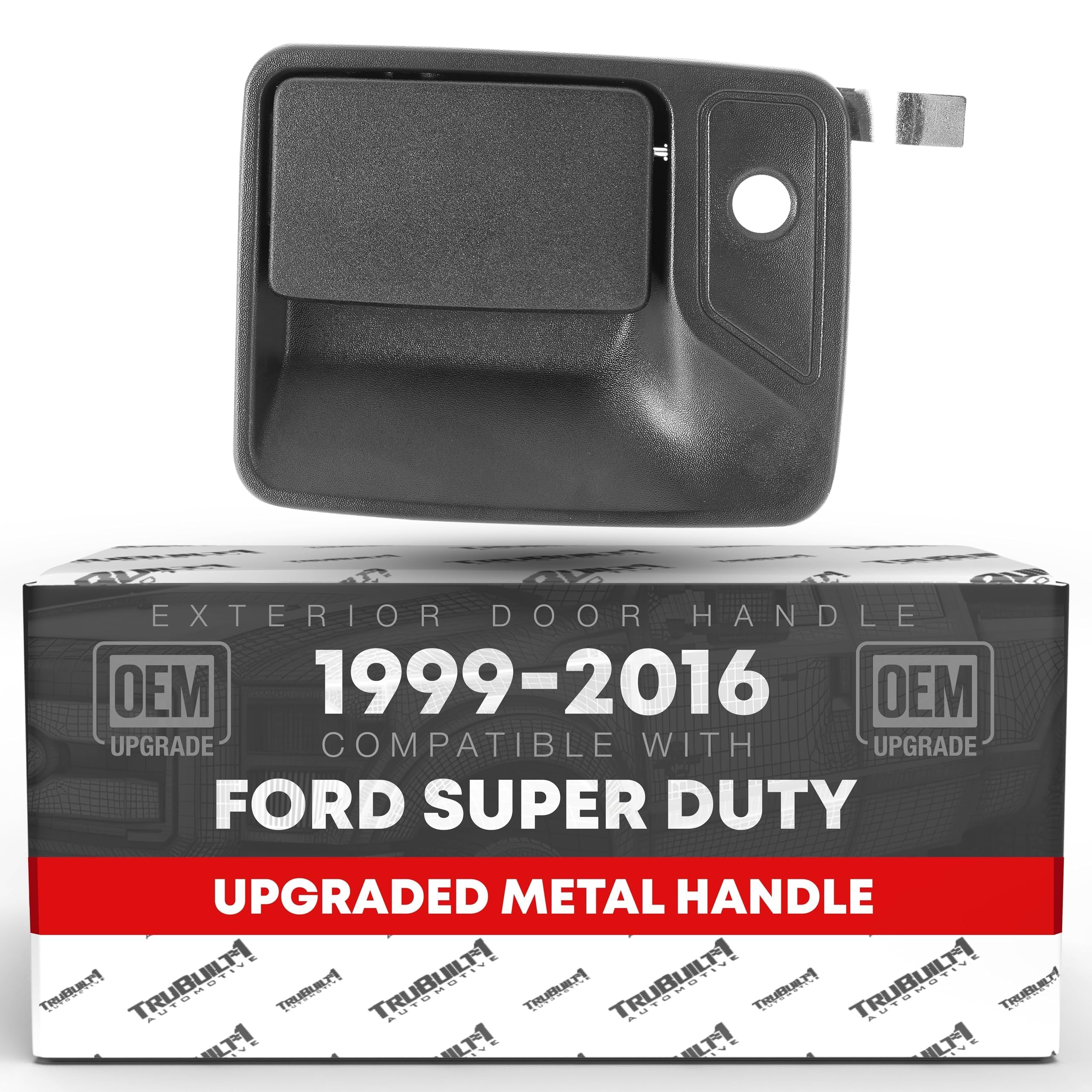 T1A Exterior Front Driver Door Handle Replacement, Upgraded Metal - Compatible with 1999-2016 Ford F-250 F-350 F-450 F-550 Super Duty - Textured Black