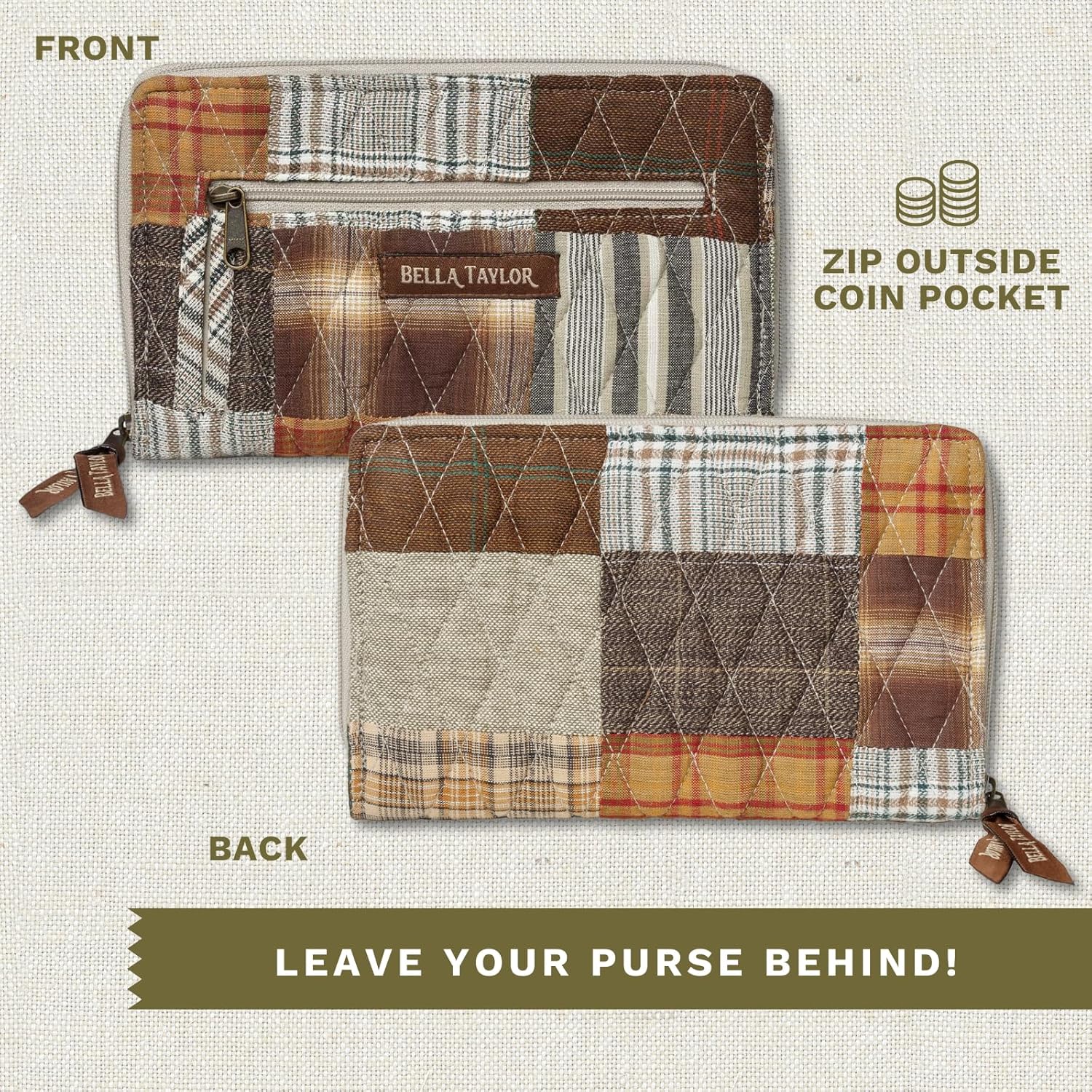 Bella Taylor Wrist Strap Wallet for Women | Multi Card Zip Around Wallet with RFID Protection and Wristlet Strap - Image 6