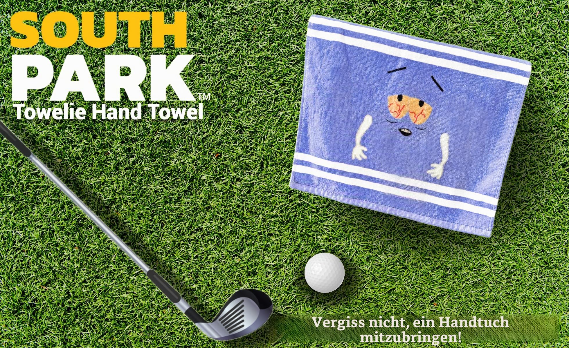 South Park Southpark Handtuch, Strandtuch, klein, Motiv: Wanna Get High, 58 x 34 cm, offizielles Lizenzprodukt