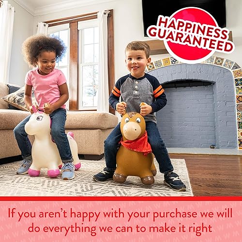 Miniatura 7 de Waddle Bouncy Animal Hopper – Animales saltarines inflables, diversión en interiores y exteriores, bomba incluida, juguetes de montar para niños