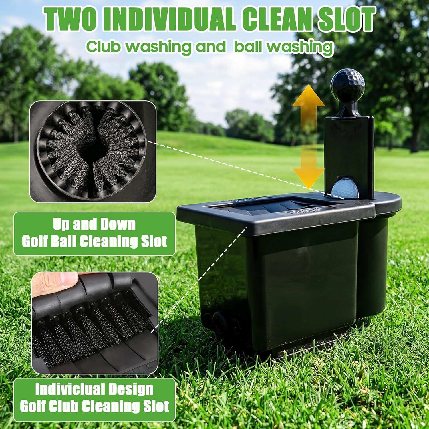 10L0L Golf Cart Ball Washer and Club Cleaner Kit, Detachable Golf Club Head and Ball Washer Golf Cleaner for EZGO Club Car Yamaha