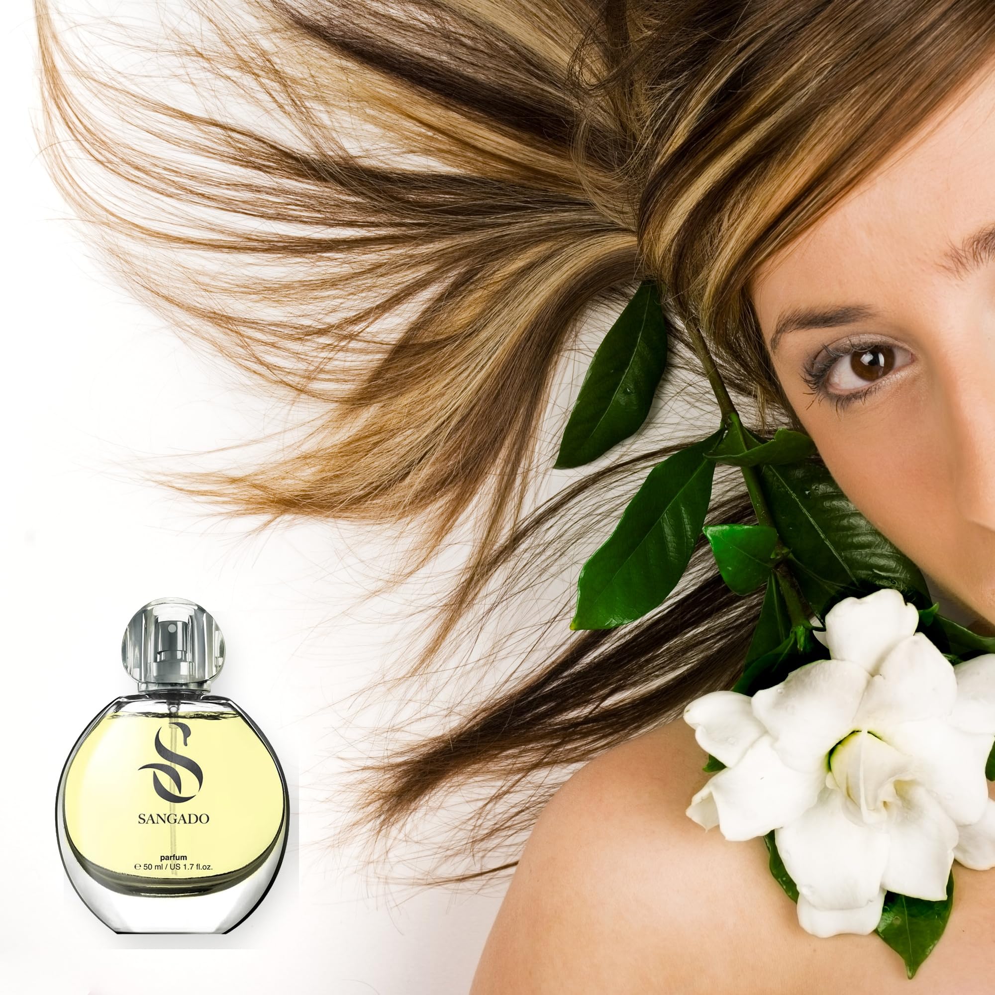 SANGADO Gardenia, Perfume para Mujeres (parfum), Larga Duración de 8-10 horas, Olor Lujoso, 50 ml, Código: 710