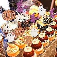 Vista 49 de Rsstarxi Paquete de 36 adornos para cupcakes de Halloween, bruja, fantasma, magdalenas, murciélagos, arañas, gatos, decoración de pasteles