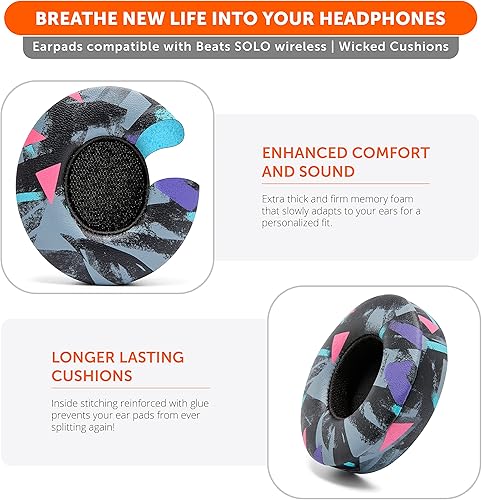 Miniatura 5 de WC Wicked Cojines, almohadillas extra gruesas de repuesto para Beats Solo 2 y 3 de Wicked Cojines, almohadillas para los auriculares inalámbricos
