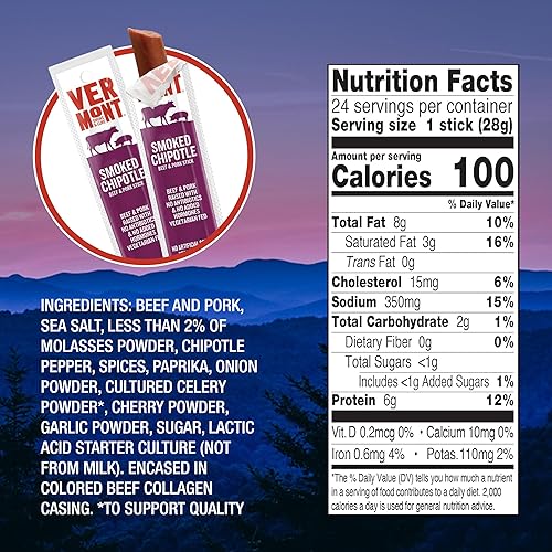 Miniatura 2 de Vermont Smoke and Cure Palitos de carne - Antibiótico Free Beef & Clow Sticks - Snack sin gluten - Paleo y Keto Friendly - Libre de nitrato -