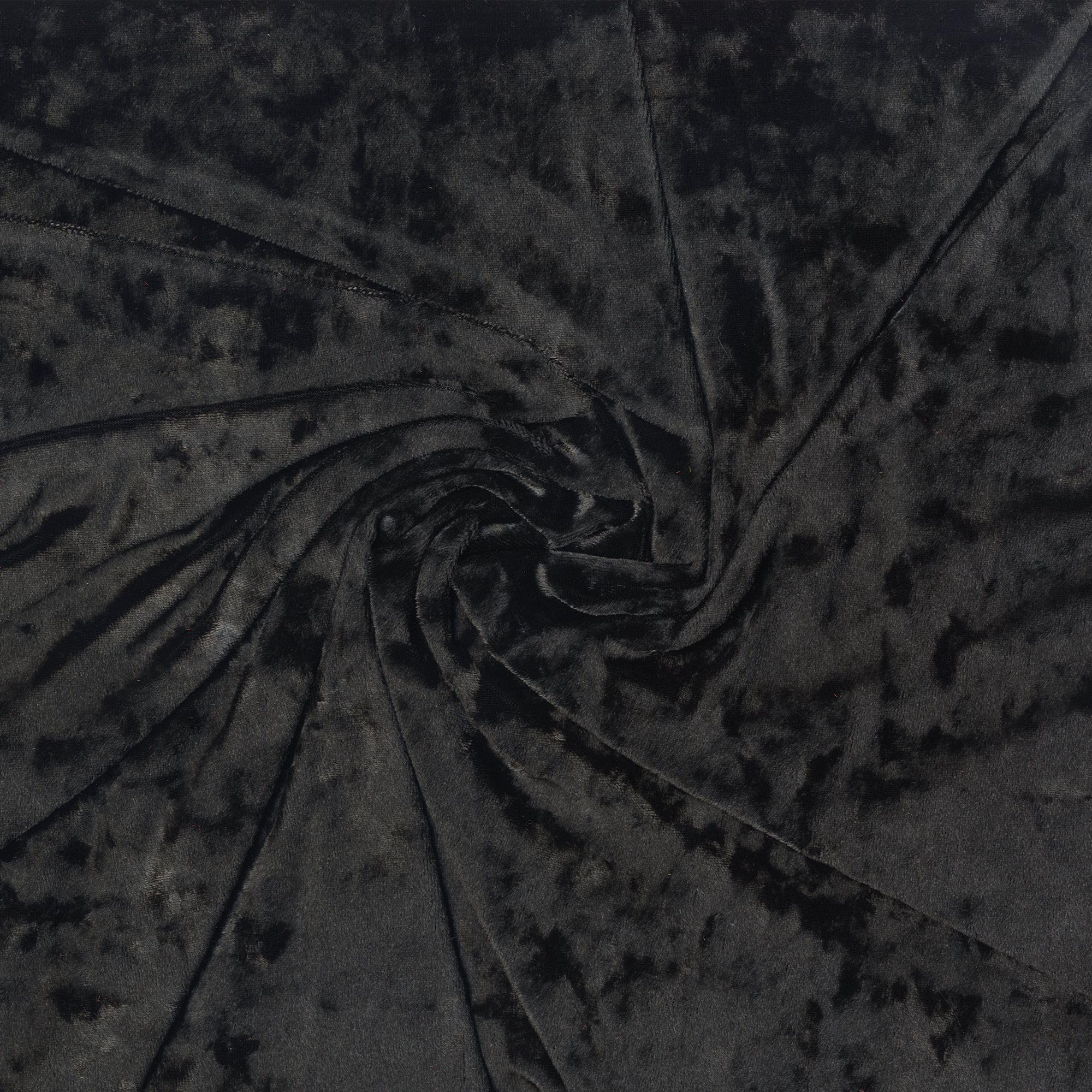 Panne Crushed Velvet Fabric by The Yard - 58/60" Wide Velvet Velour Cloth - Luxurious Fabric for Sewing Dresses, Upholstery & DIY Crafts - 97% Polyester 3% Spandex - Black