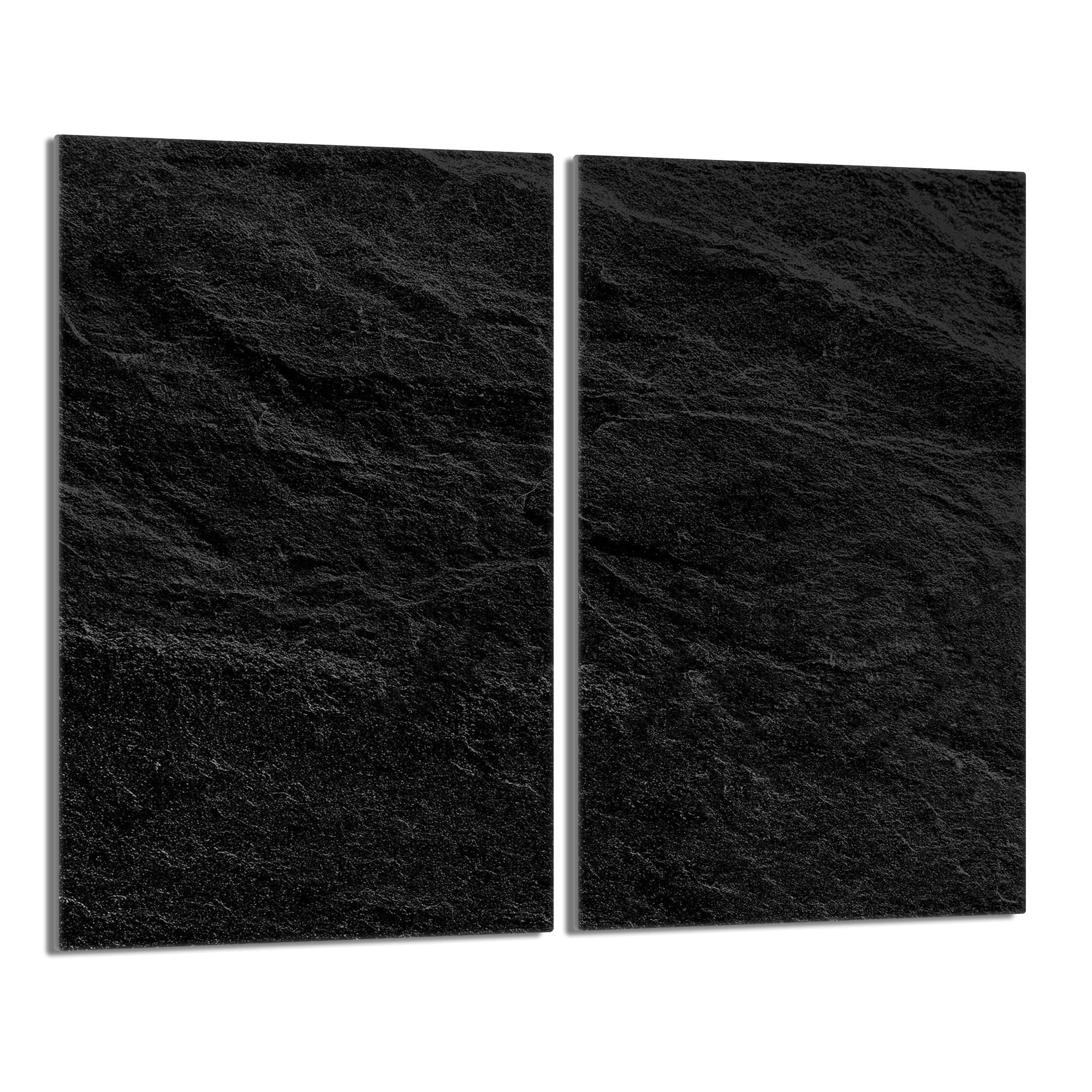 DarHaus Tabla de cortar decorativa de cristal templado y cubre vitro, Placa protectora de vitrocerámica 30 x 52 cm 2 piezas, para inducción, protección contra salpicaduras, decoración, PIZARRA