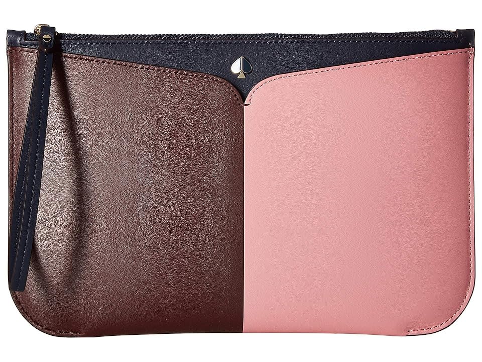 

Kate Spade New York Nicola Bicolor Large Wristlet (Roasted Fig/Pink) Clutch Handbags, Burgundy