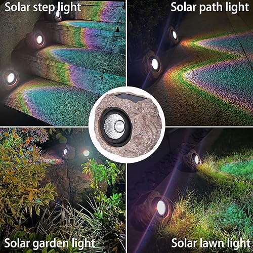 Miniatura 5 de SSCDFDC Luces de paisaje de jardín con estatuas de tortuga, luces solares para decoración al aire libre, luces LED superbrillantes e impermeables