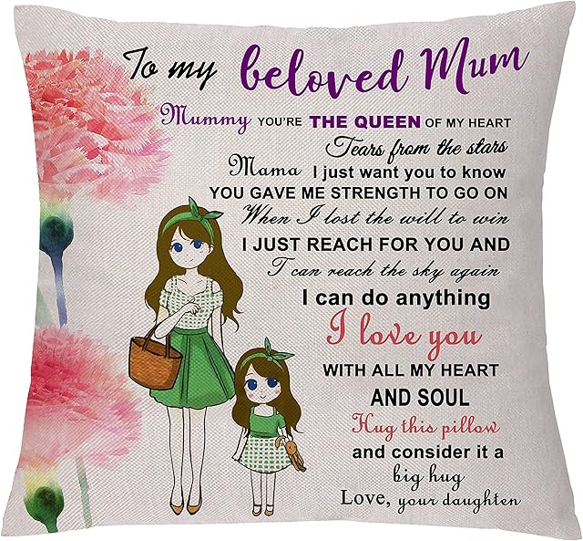 aligarian Mom Cushion Cases Pillow Cover Mum Birthday Gift 12x20'' Pillowcase Mothers Day Christmas Thank You Pillow Case 18x18'' My Fingers May Be Small I Can Still Wrap Mummy Around Them (Type 3)
