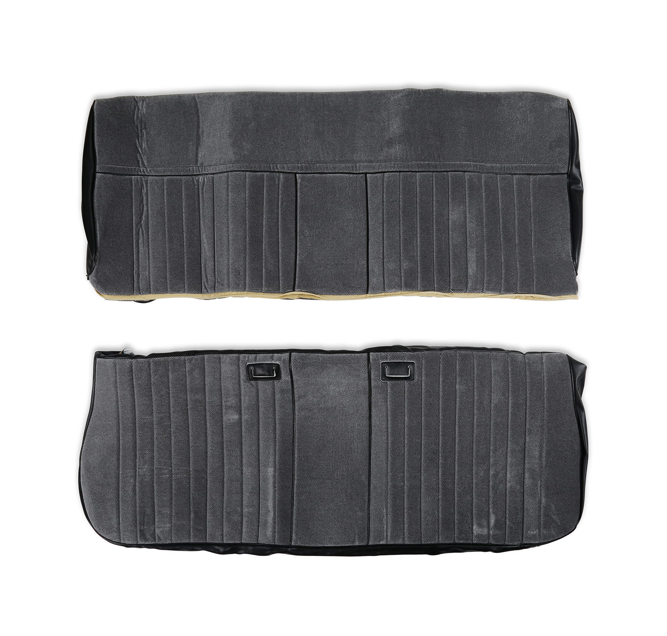 Brothers Trucks 05-320 Seat Upholstery Kit-Deluxe Pleat Cloth/Vinyl-Black/Silver