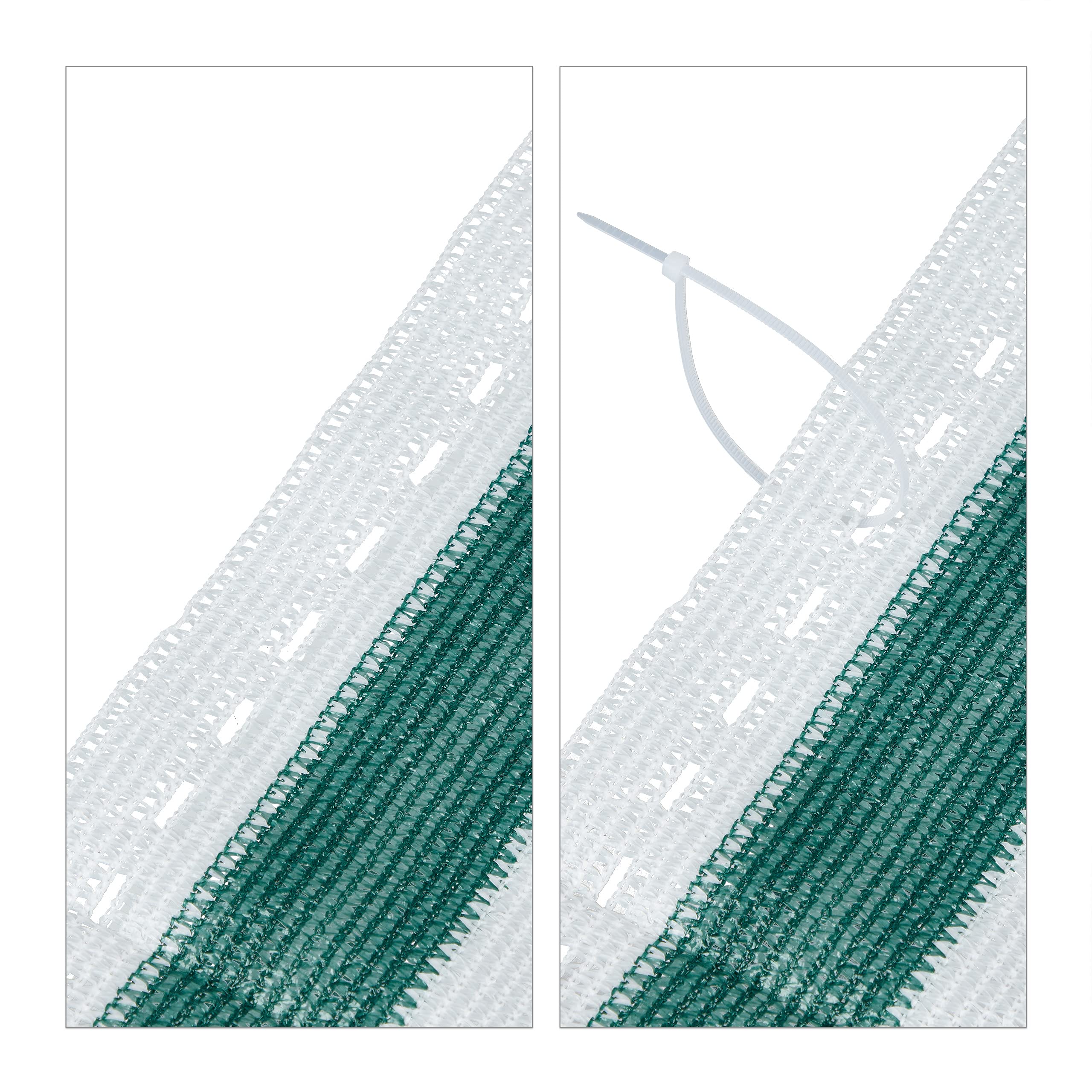 Relaxdays Frangivista, 1,5x25 m, Telo Ombreggiante, Rete Copri Recinzioni Esterno e Ringhiere Balconi, Bianco-Verde, Set da 1