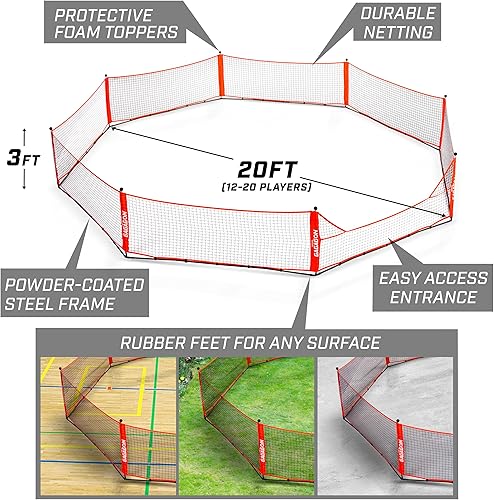 Miniatura 3 de GoSports Gagagon Portable Gaga Ball Pit for Indoor or Outdoor Games Choose from 10 ft, 15 ft, or 20 ft