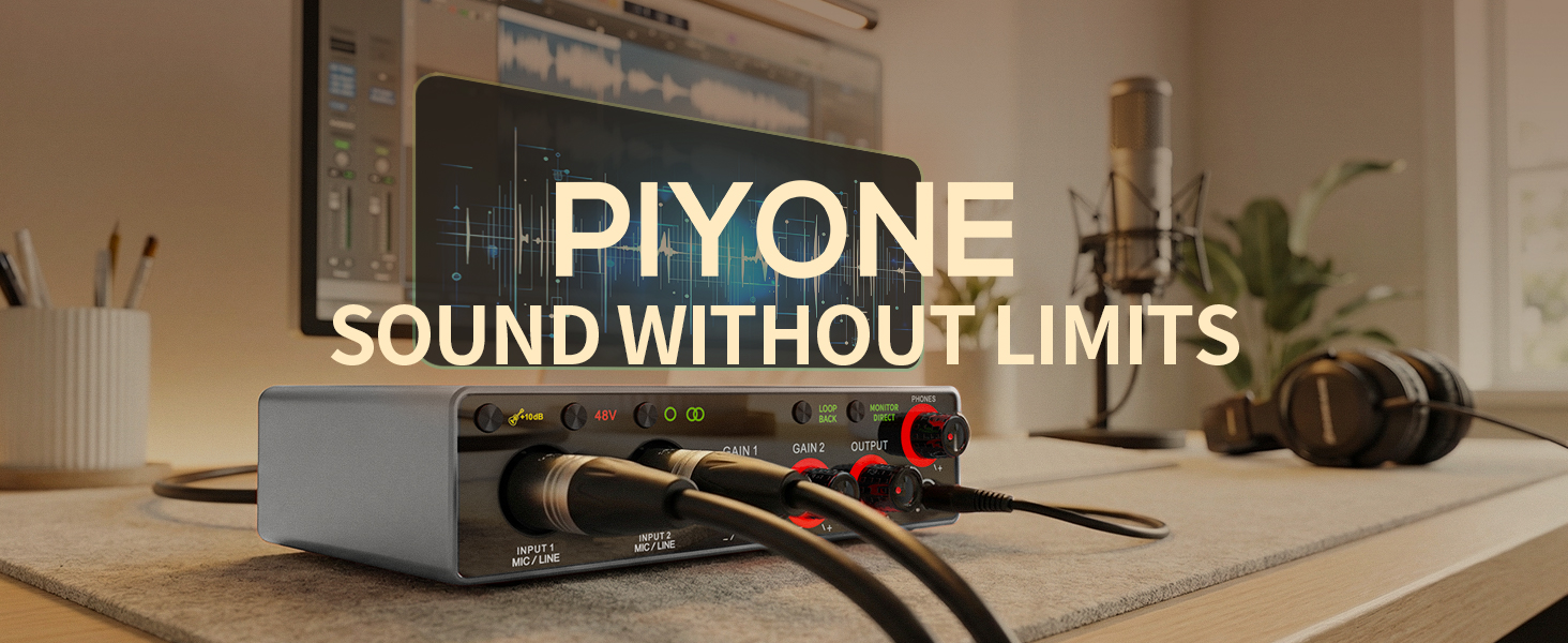 Amazon.com: PIYONE Audio Interface, 2X2 24-bit/192kHz Interface