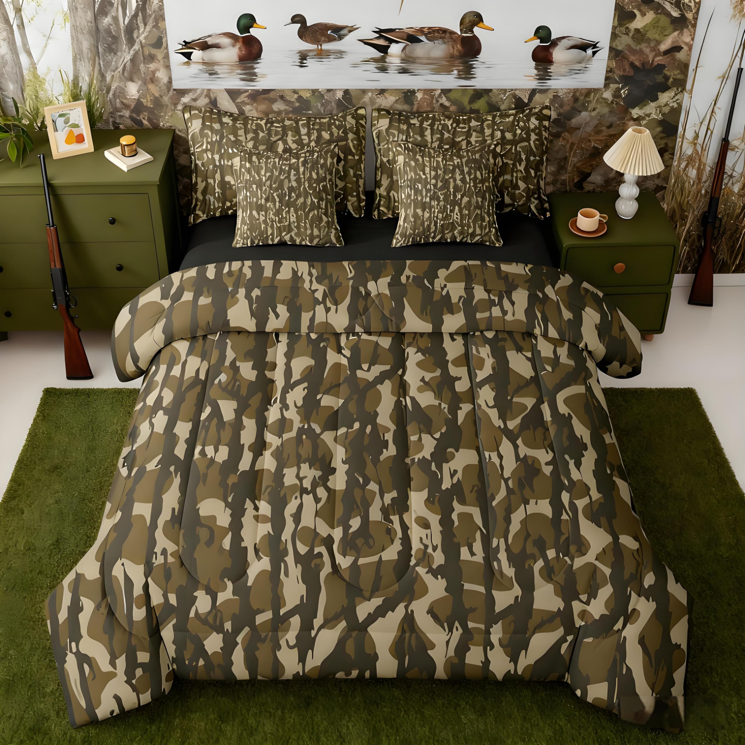 Photo 1 of ***ONLY COMFORTER***
Feelyou Camouflage 7 Piece Bedding Set, Full Size Kids Camo Bed in a Bag, Military Style Bed Set Includes Comforter, Sheet Set, Pillowcases & Pillow Covers Breathable Soft Army Green Room Decor