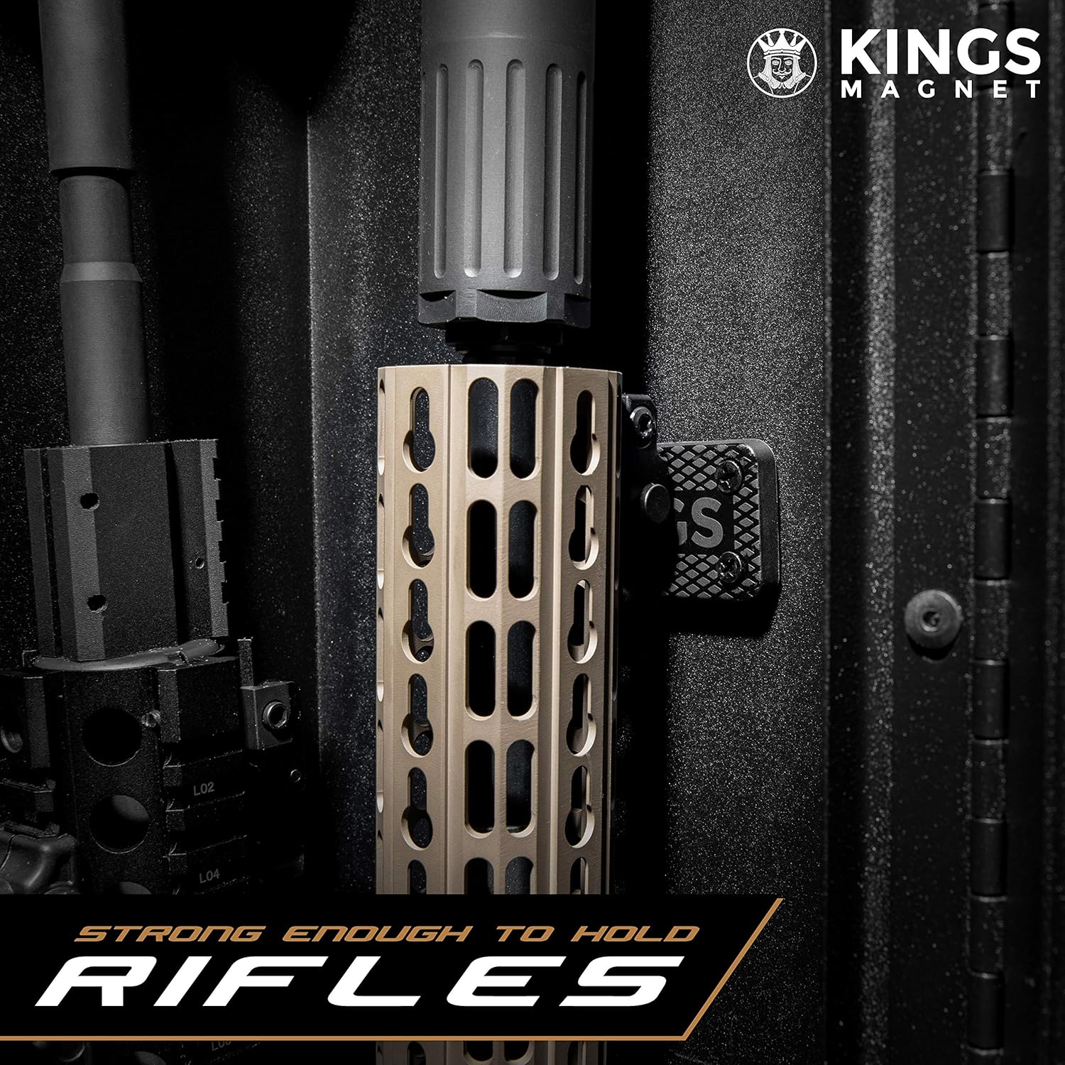 KINGS MAGNET Gun Holder | Rubber Coated Magnetic Concealment Mount for Pistols, Rifles and Shotguns for Men and Women | Hidden Storage for Vehicle, Truck, Car, Bedside or Home, 2 Pack : Sports & Outdoors