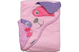 Frenchie Mini Couture Pink Dog 100% Cotton Hooded Towel