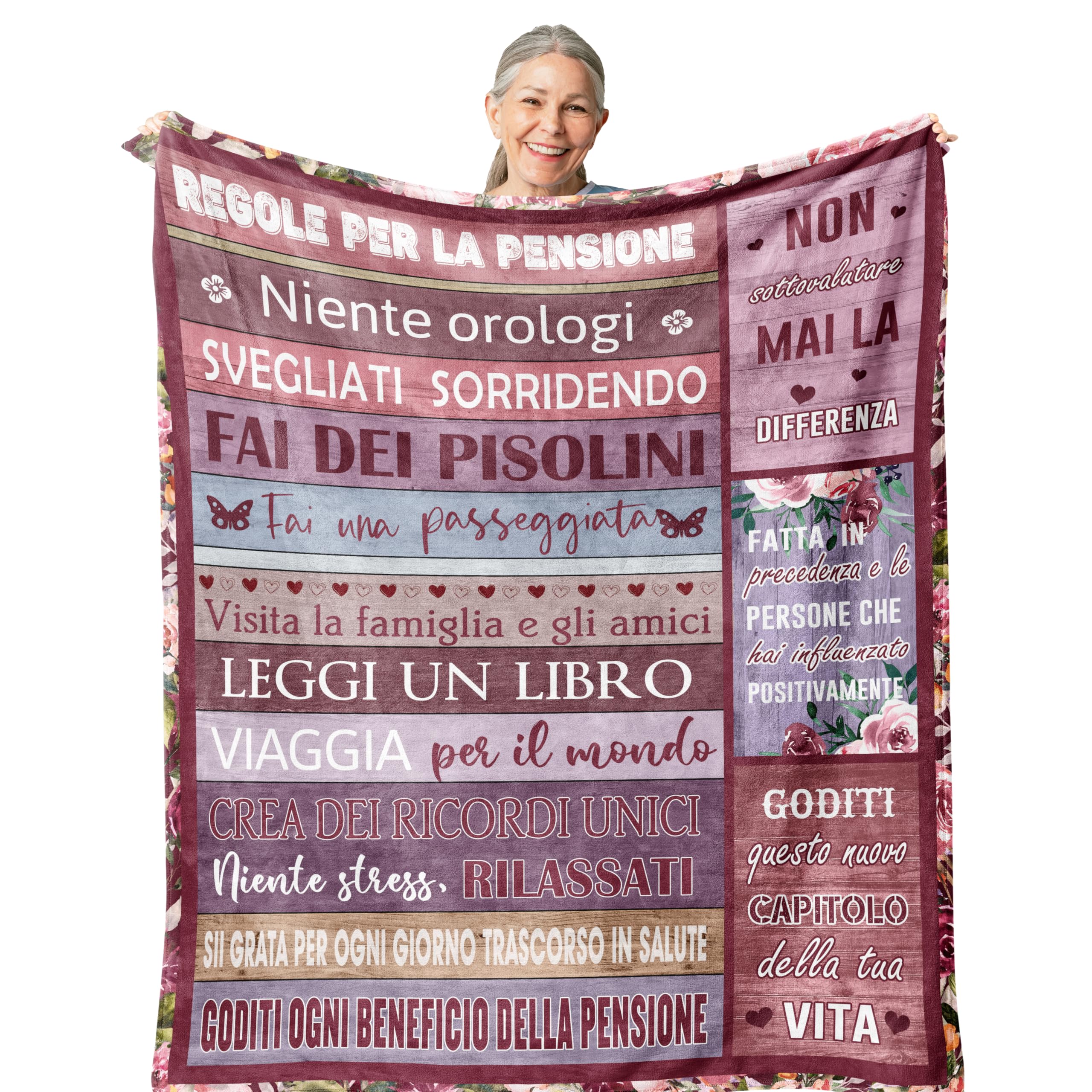 Yesbird Regali Pensione Donna, Pensione Donnam, Regalo Collega Che Cambia Lavoro, Colleghi d'addio Regali Idea, Regali di Pensionamento per Genitori, Familiari e Amici, Pensionato Coperta 130x150CM