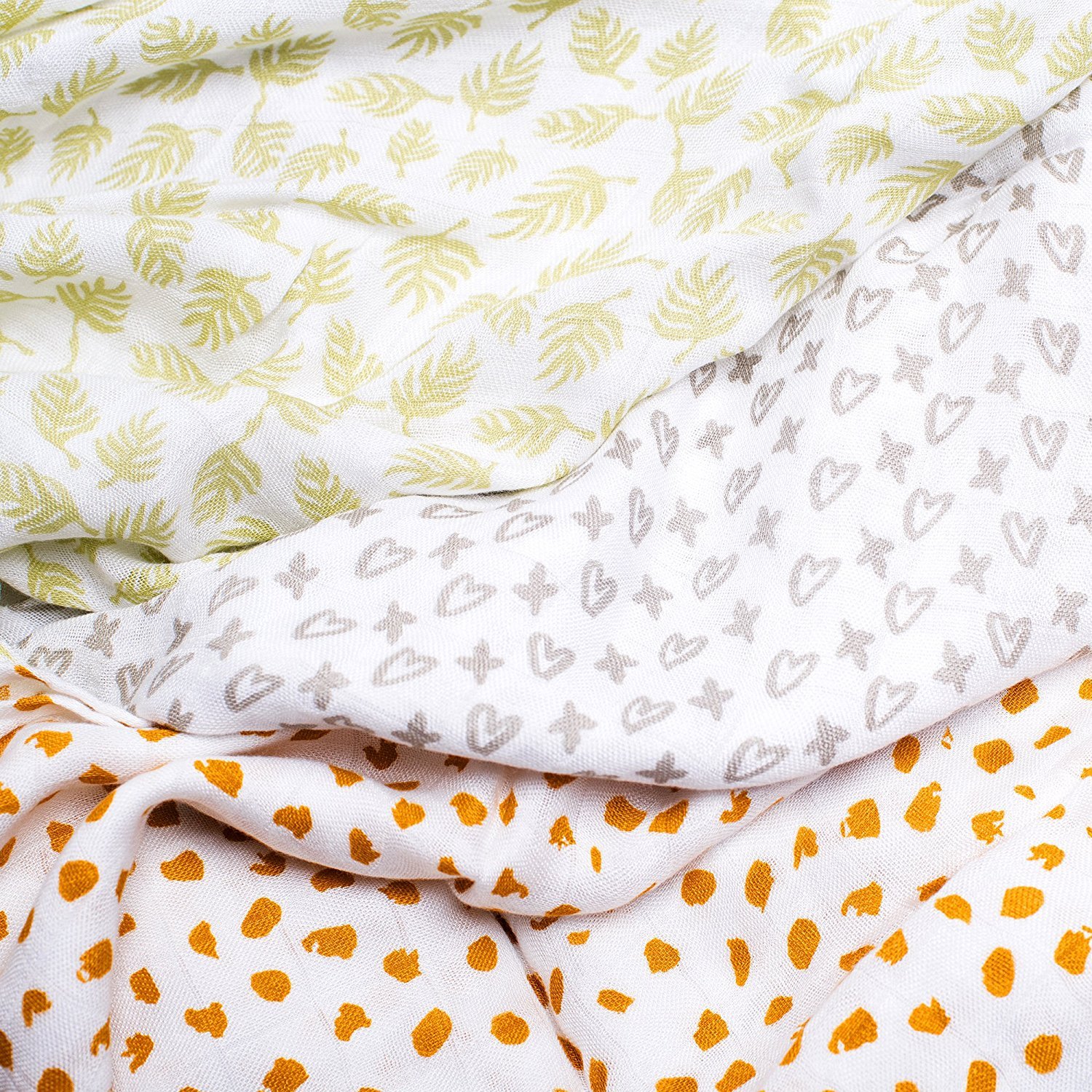Mantas de Muselina orgánica para niños y niñas, Juego de Mantas Unisex de bambú Suave y Transpirable, envolturas versátiles Que se Pueden Utilizar como paños para eructos, Manta de recepción, Funda