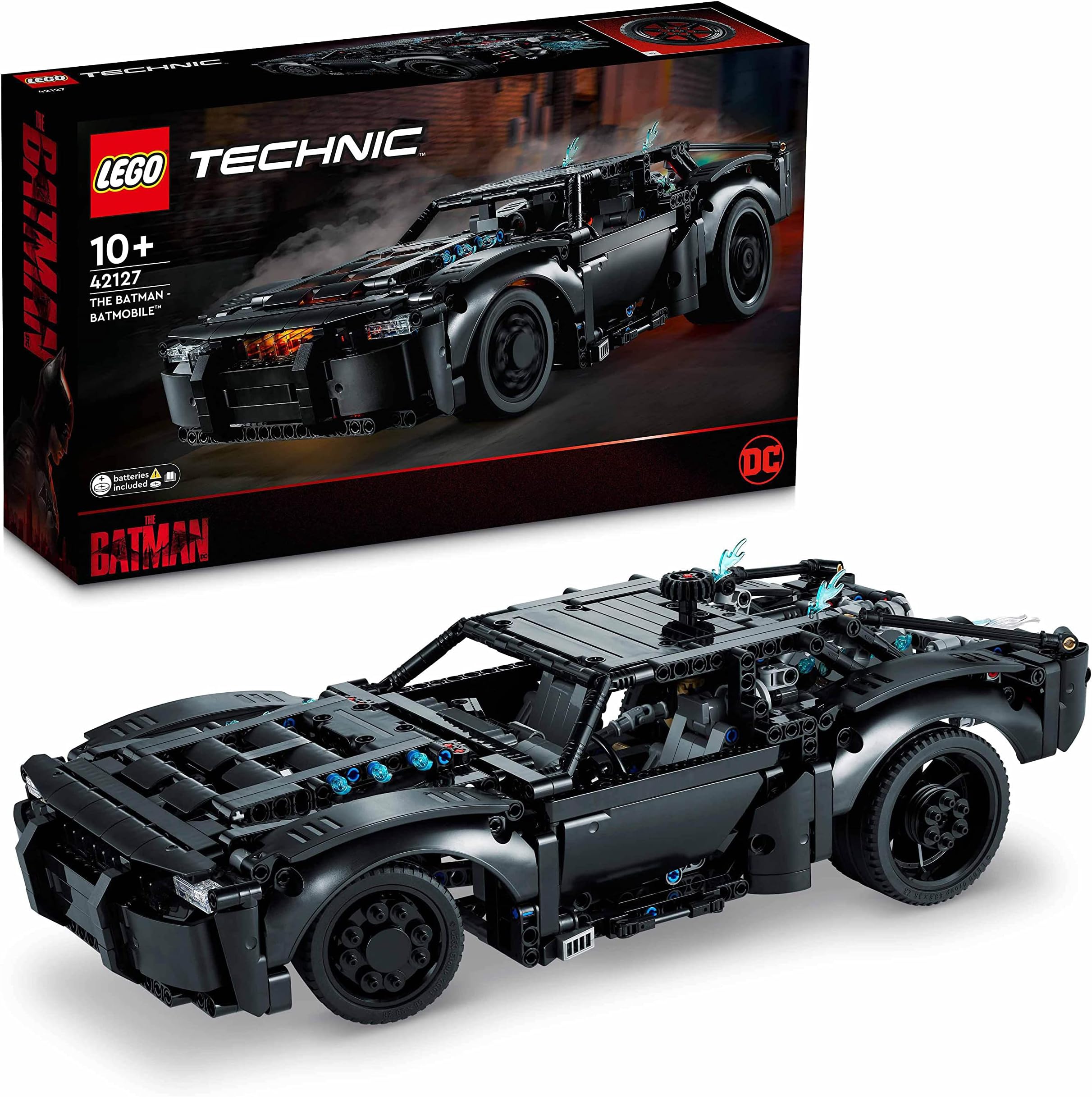 42127 Technic THE BATMAN – BATMOBILE Model Car Building Toy, 2022 Movie Set, Superhero Gifts for Kids and Teen Fans with Light Bricks