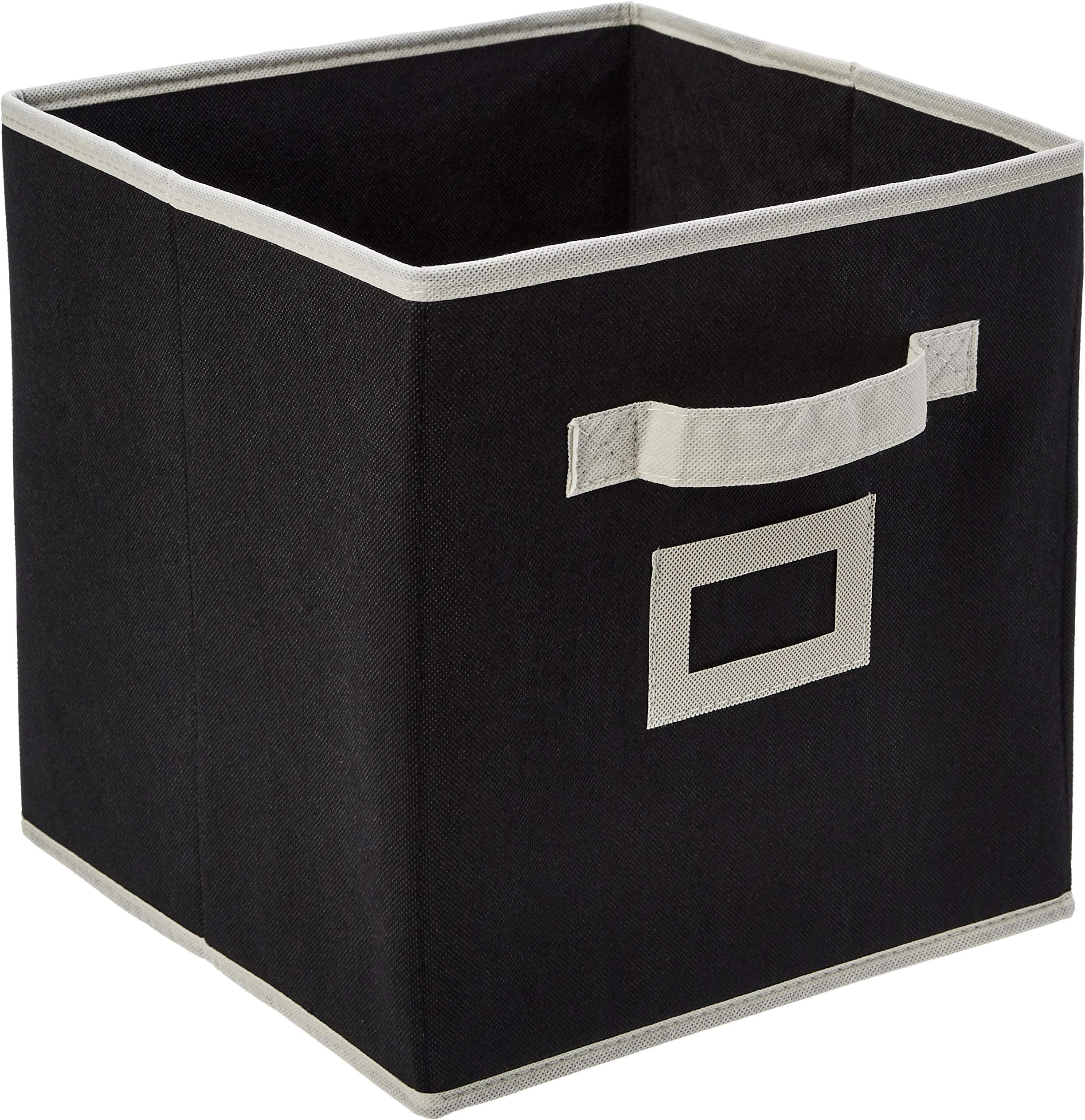 Amazon Brand - Solimo Fabric Foldable Storage Organiser, Black