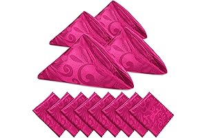 VACVELT Hot Pink Napkins Cloth - Set of 12 20"x 20" Satin Wedding Banquet Napkins