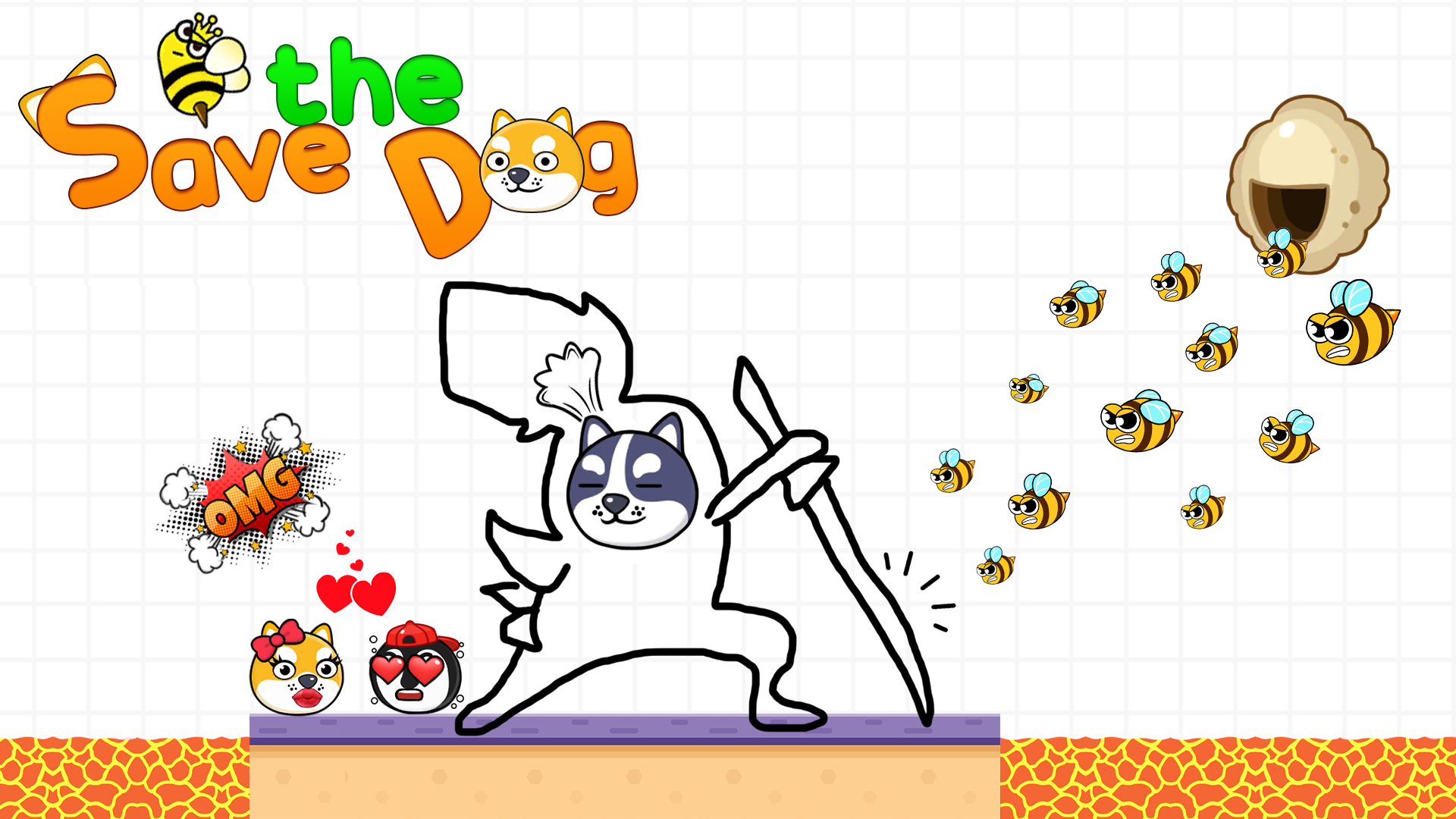 Save The Dog - Bee Attack Games : Draw to Save Puzzle Games - App