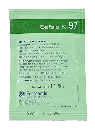 Fermentis SafAle K-97 - Levadura de cervezaAle Paquete de 1 Con garantía de frescura de North Mountain Supply