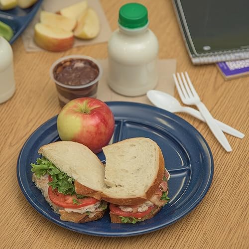 Miniatura 5 de CFS 4351435-E - Plato de melamina con 3 compartimentos, 9.75 pulgadas, color azul café