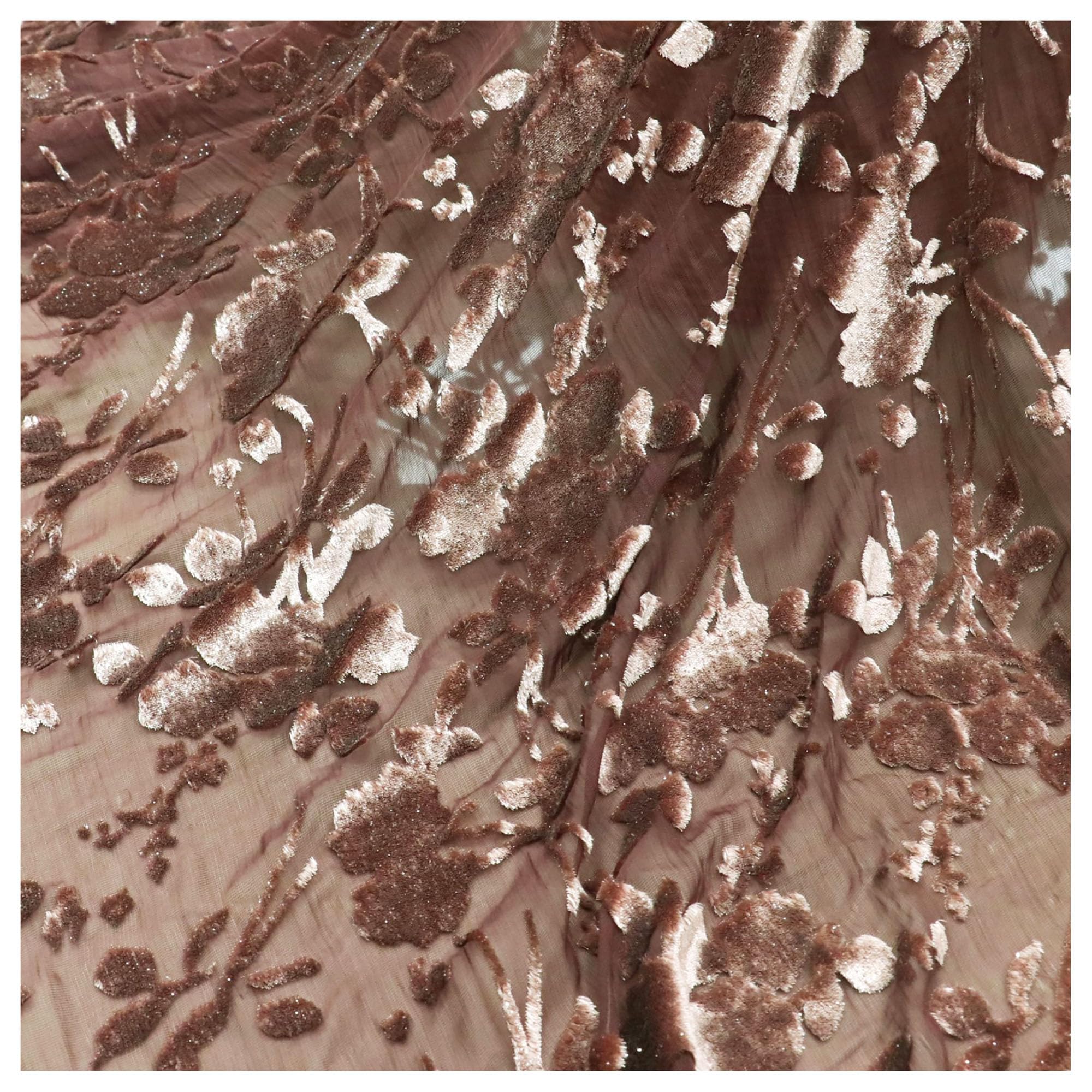 3M x 140CM Pannesamt Stoff Meterware, Transparenter Burnout Samtstoff Blumenmuster, Glänzende Stoffe Zum Nähen, Lurex Stoff Plüschstoff Samt Dekostoff für Kleid Röcke Heimtextilien DIY