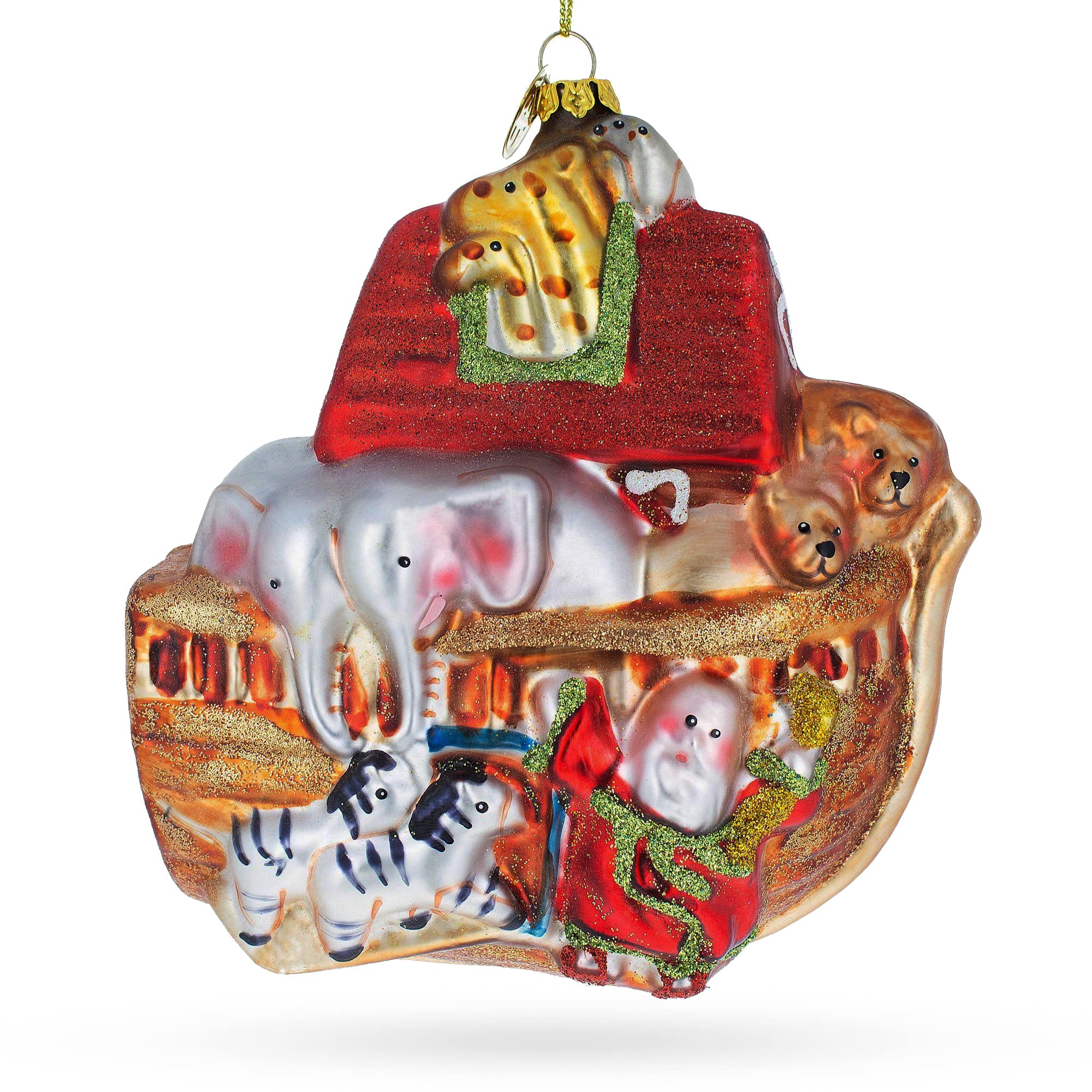 Timeless Noah's Ark Blown Glass Christmas Ornament