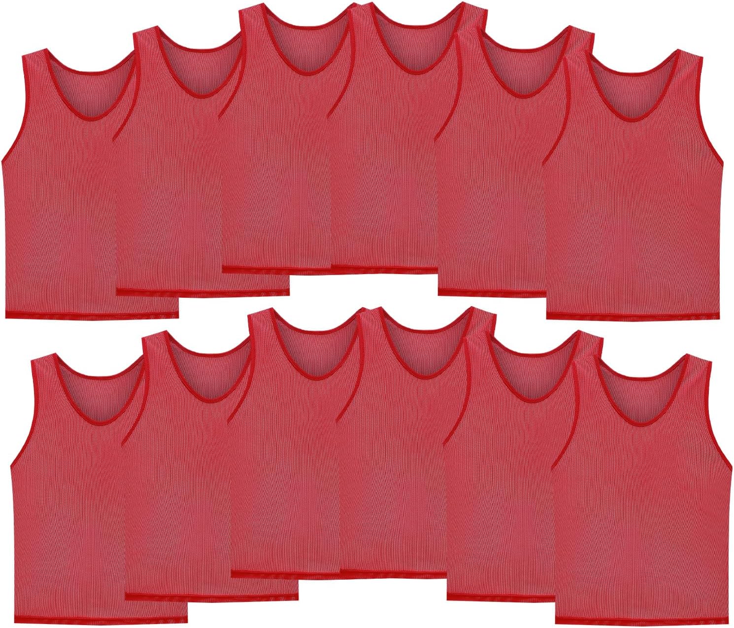 Sports Jerseys Mesh Pinnies Scrimmage Team Practice Vest for Kid for Teens and Adult (12 Jerseys)