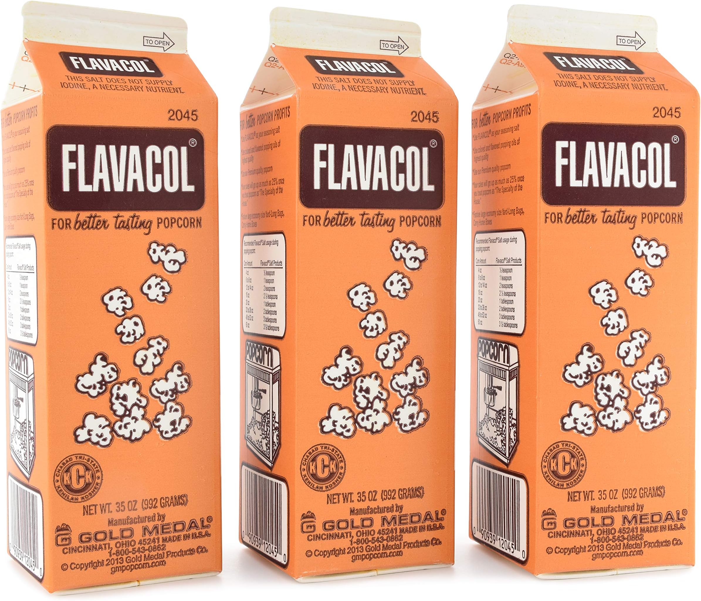 Flavacol Popcorn Salt , 35 Ounce, 3 Count