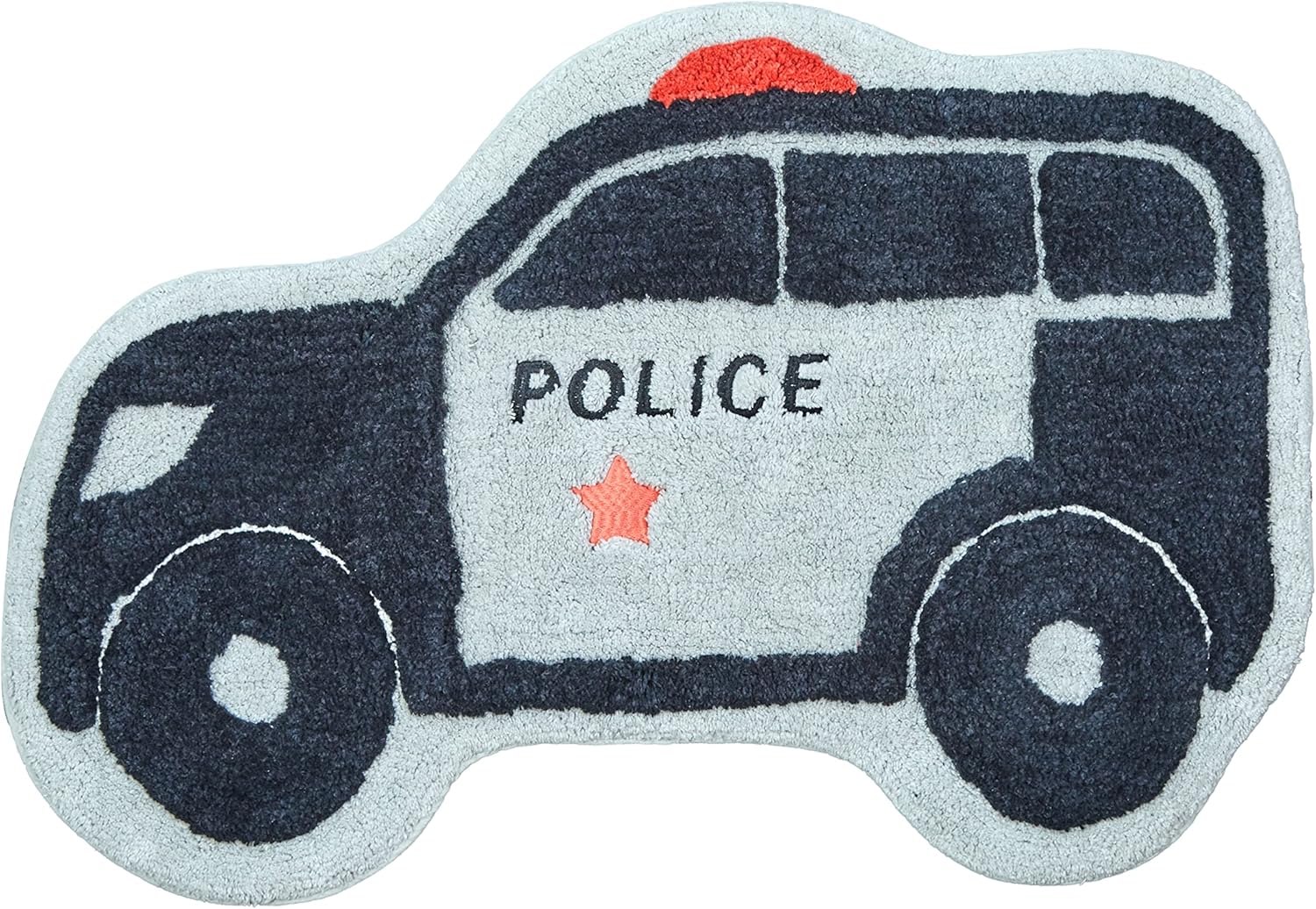 Amazon.com: Hand Tufted Police Car Bedroom or Bathroom Rug - 30x20 in ...