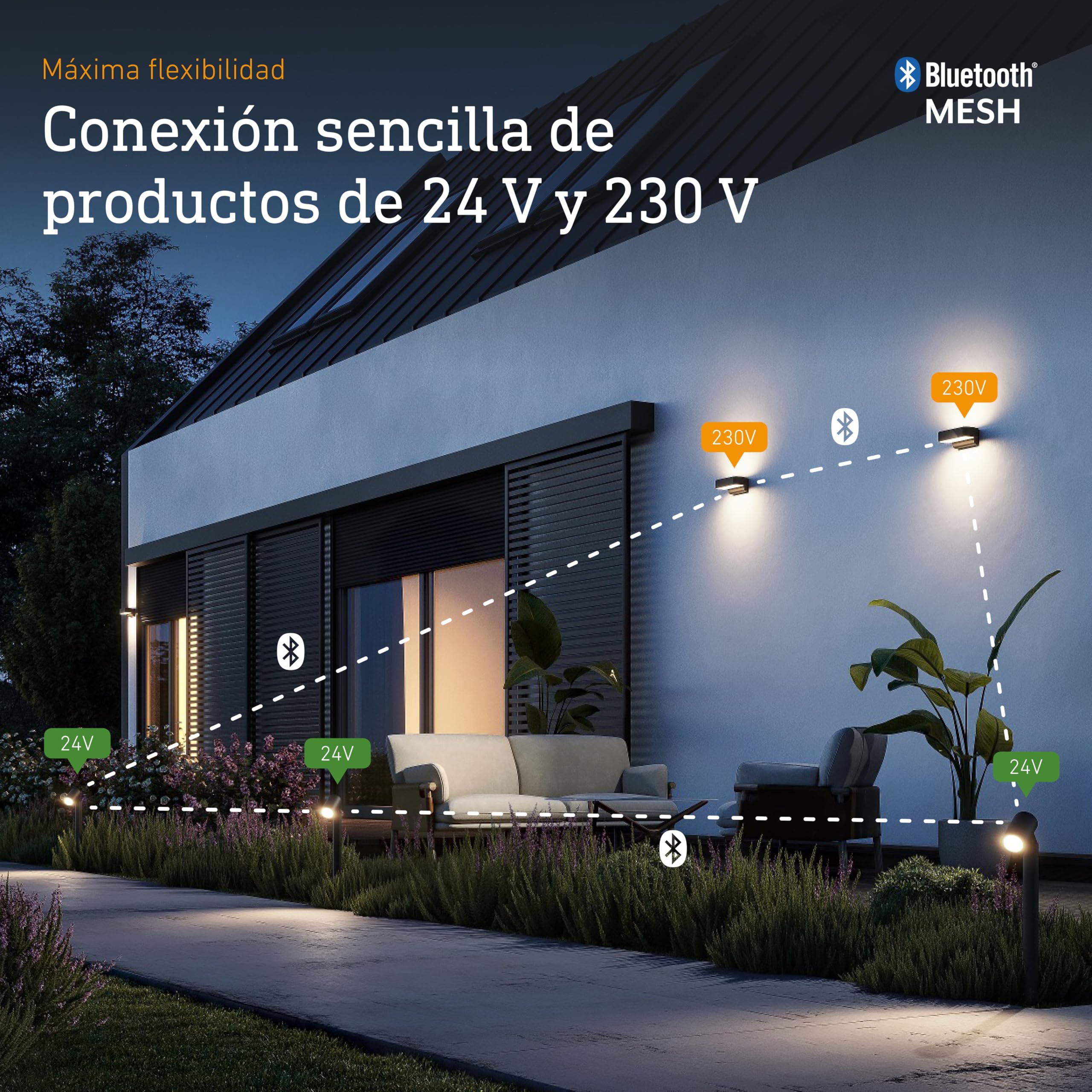 Steinel Fuente de alimentación de 24 V 100 W, Transformador de bajo Voltaje con Enchufe UE, IP67, 2 Salidas, Plug & Play, Accesorios de jardín de 24 V