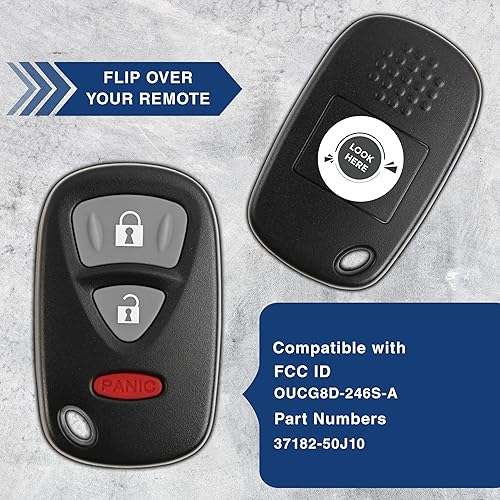 Miniatura 4 de KeylessOption Llavero remoto de entrada sin llave para Suzuki Grand Vitara 2004-2005, 2004-2006 XL-7, 2005-2007 Aerio OUCG8D-246S-A (paquete de 2)