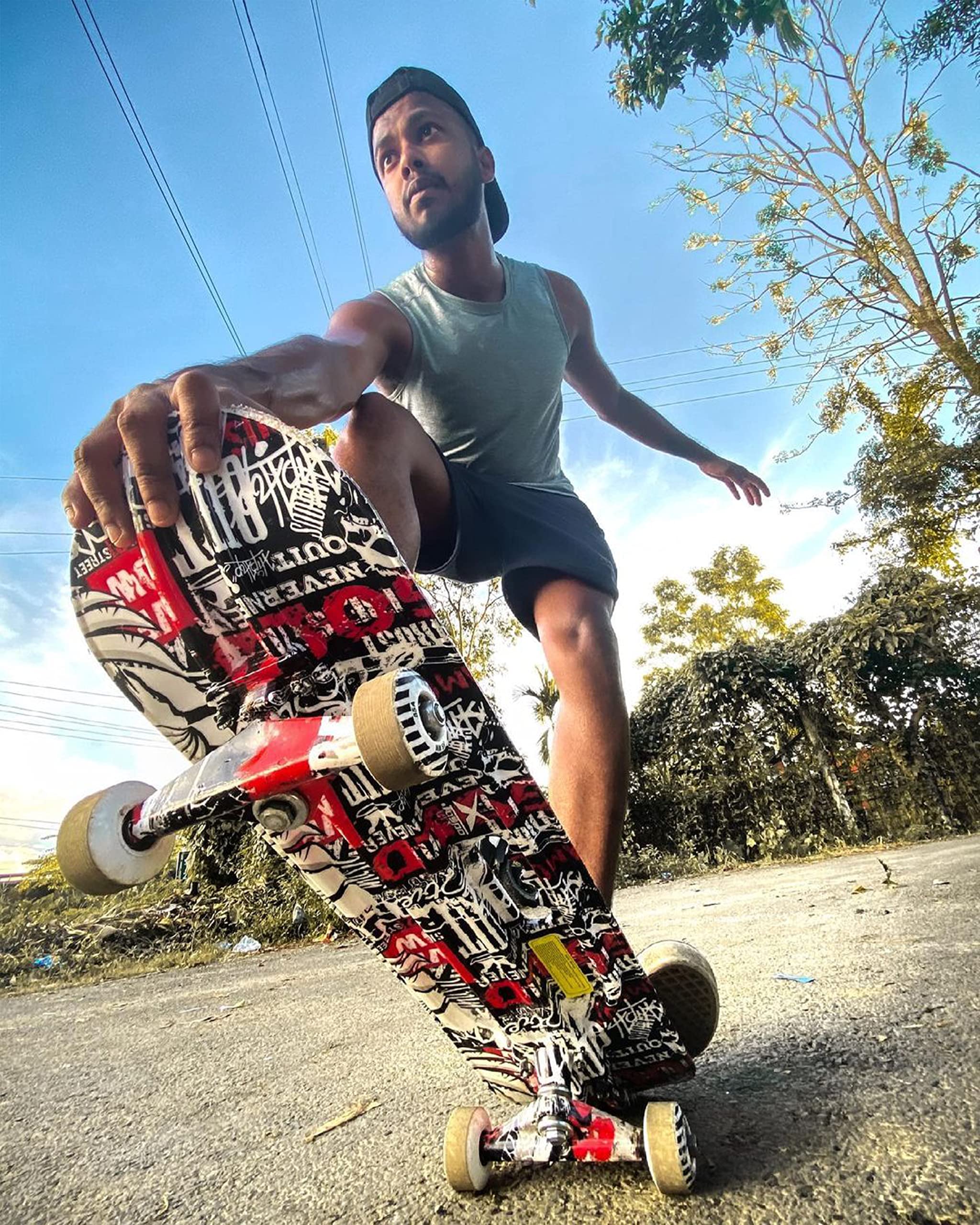 Buy Jaspo Hurricane Red Skull Skateboard (Red Skull 31