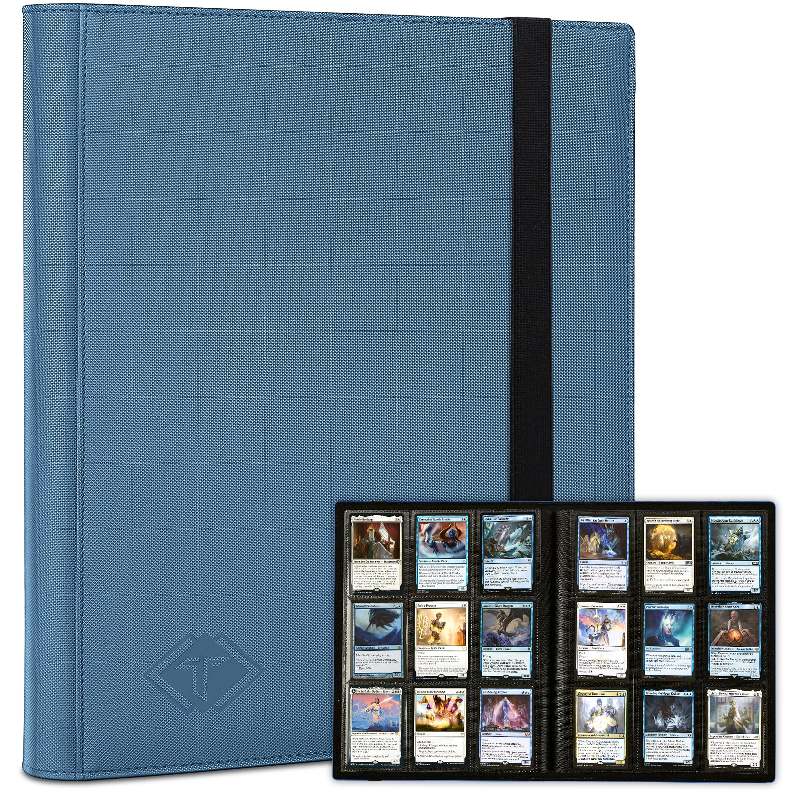 9 Pocket Card Binder,PU Card Ablums,Trading Card Binder Holder,432 Side Loading Pockets Sports Card Book Card Folder Card Album Card Holder Fit for MTG Football Play Cards (blue)