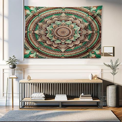 Miniatura 82 de Ambesonne Tapiz de fantasía, paisaje de fantasía con reloj, rayos de cielo de ensueño desde el techo, arte ficticio, colgante de pared ancho para