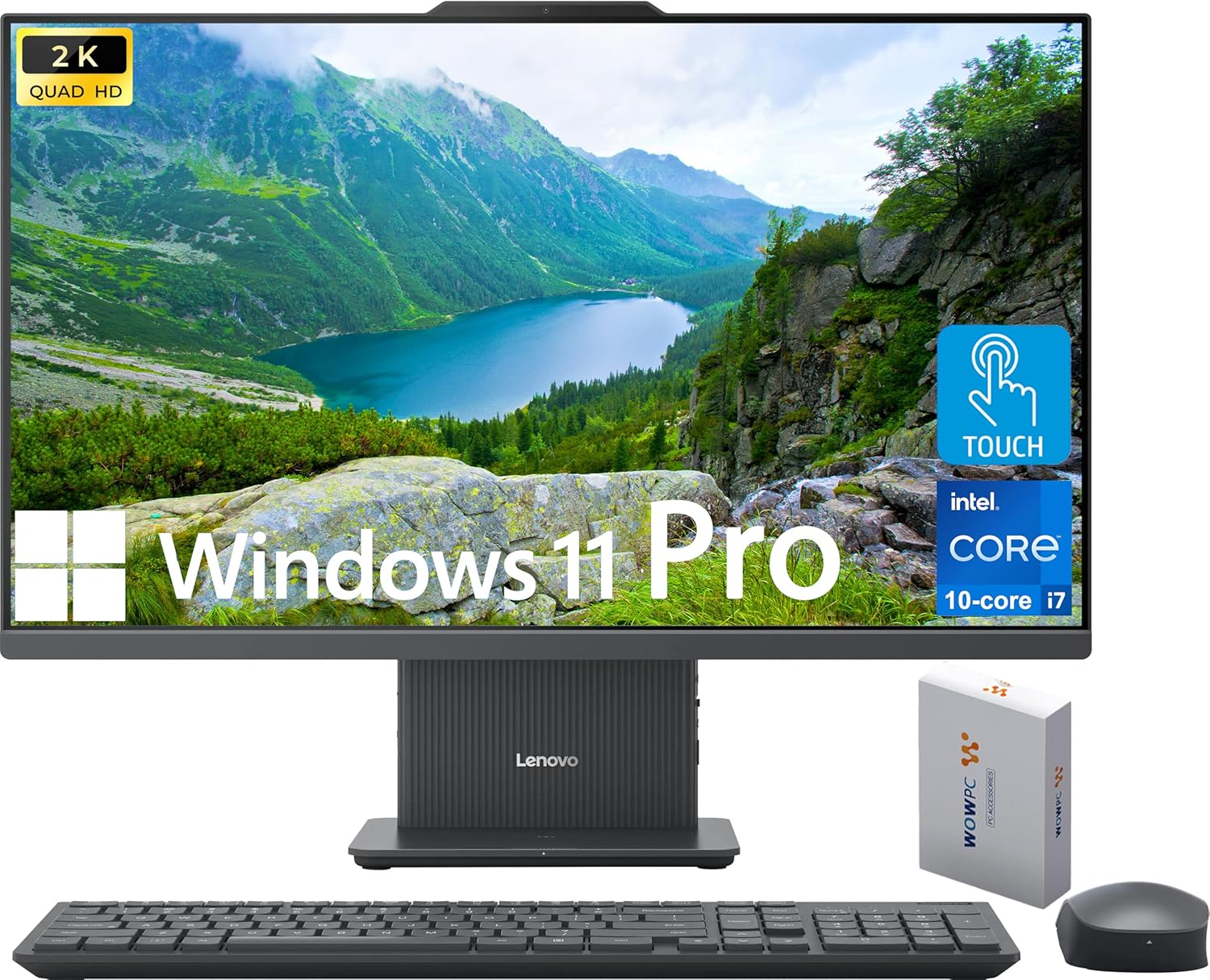 Lenovo IdeaCentre All-in-One Desktop Computer, 27″ QHD IPS Touchscreen, 10-core Intel Core i7-13620H, 64GB DDR5, 1TB SSD, Wireless Charging Base, Wireless KB&Mouse, Win 11 Pro, WOWPC Bundle Lenovo IdeaCentre All-in-One Desktop Computer, 27″ QHD IPS Touchscreen, 10-core Intel Core i7-13620H, 64GB DDR5, 1TB SSD, Wireless Charging Base, Wireless KB&Mouse, Win 11 Pro, WOWPC Bundle