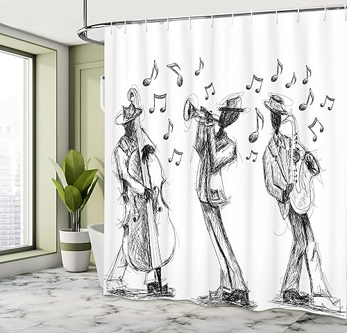 Miniatura 4 de Ambesonne, juego de cortina para regadera de tela de poliéster con ganchos, decoración náutica, piedras, océano, mar, playa