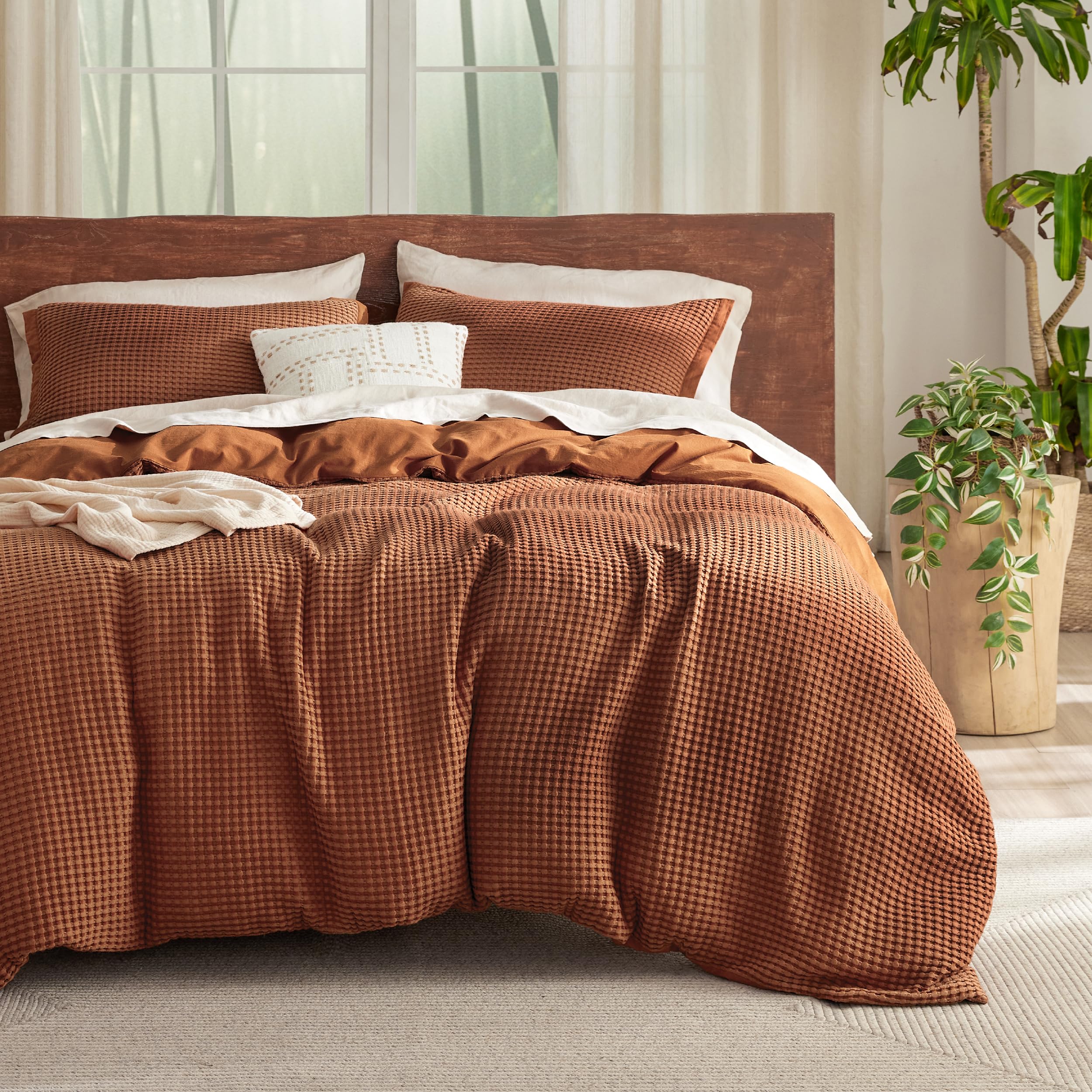Bedsure Queen Duvet Cover Set – Rayon From Bamboo, Olive Green, 3-Piece With Zipper & Corner Ties - View #9