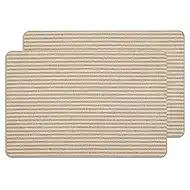 MatEssenz 2 Pack 2x3 Indoor Door Mat, Non Slip Entryway Rug with Rubber Backing, Washable Front Door Rug, Low Profile Dirt Trapper Woven Mat for Double Door, Mudroom, Patio, Khaki