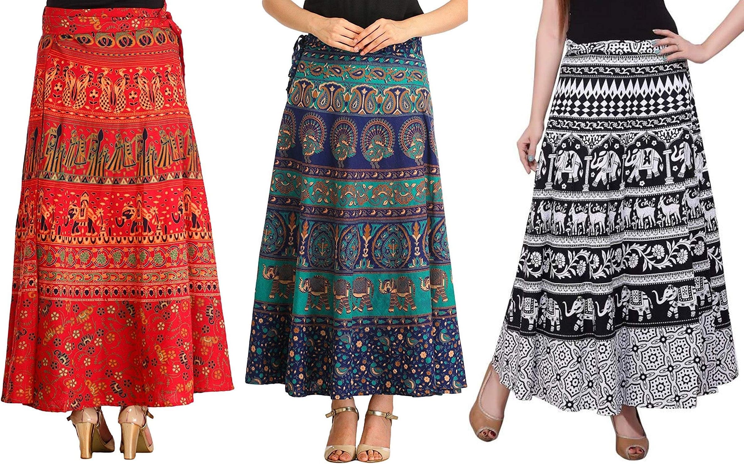 Women's Maxi Skirt (Multicolour_Free Size)