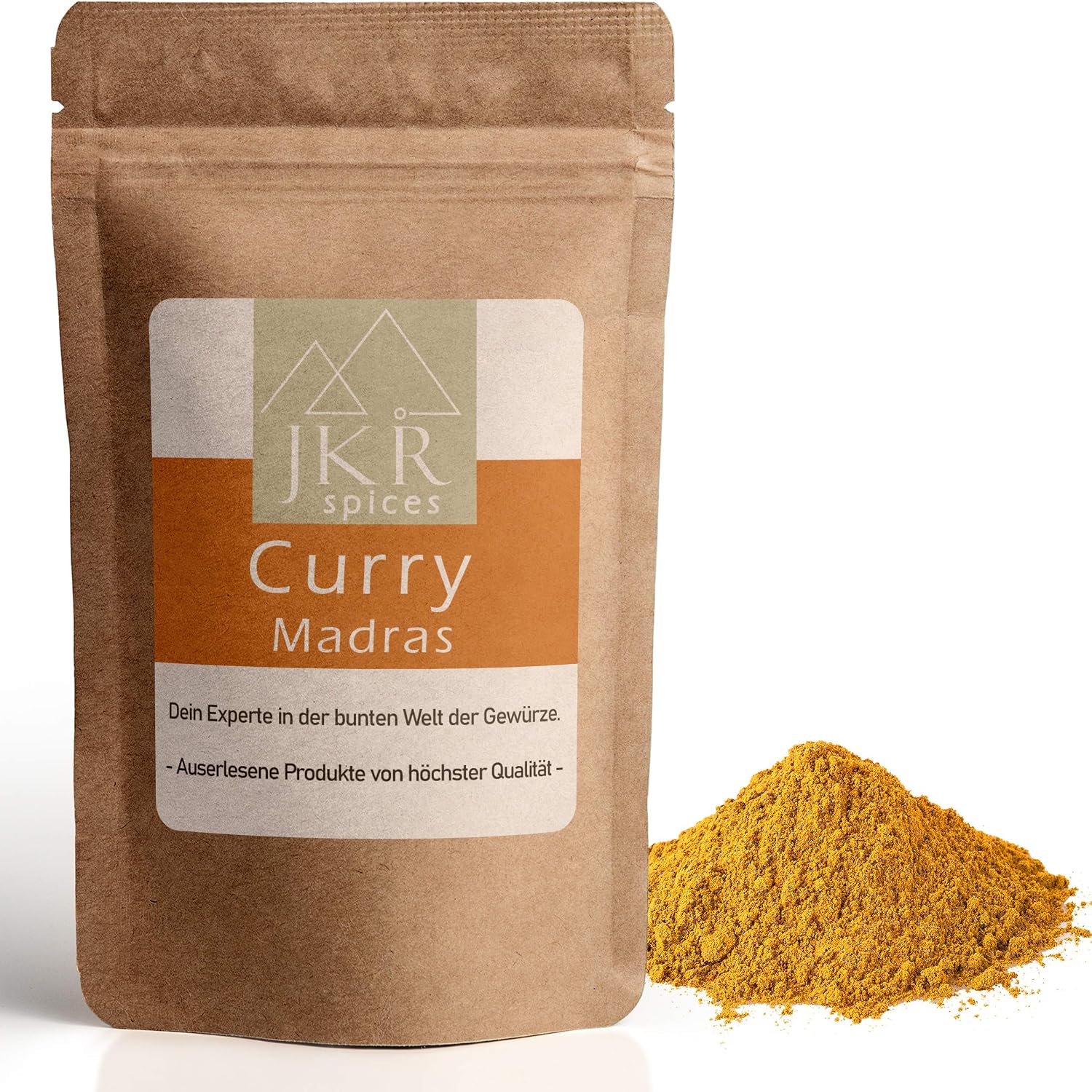 JKR Spices Curry Madras 250 g Sharp Curry Powder Indian Curry Spice Madras Curry Powder in CO   Neutral Resealable Stand Bag Curry Powder