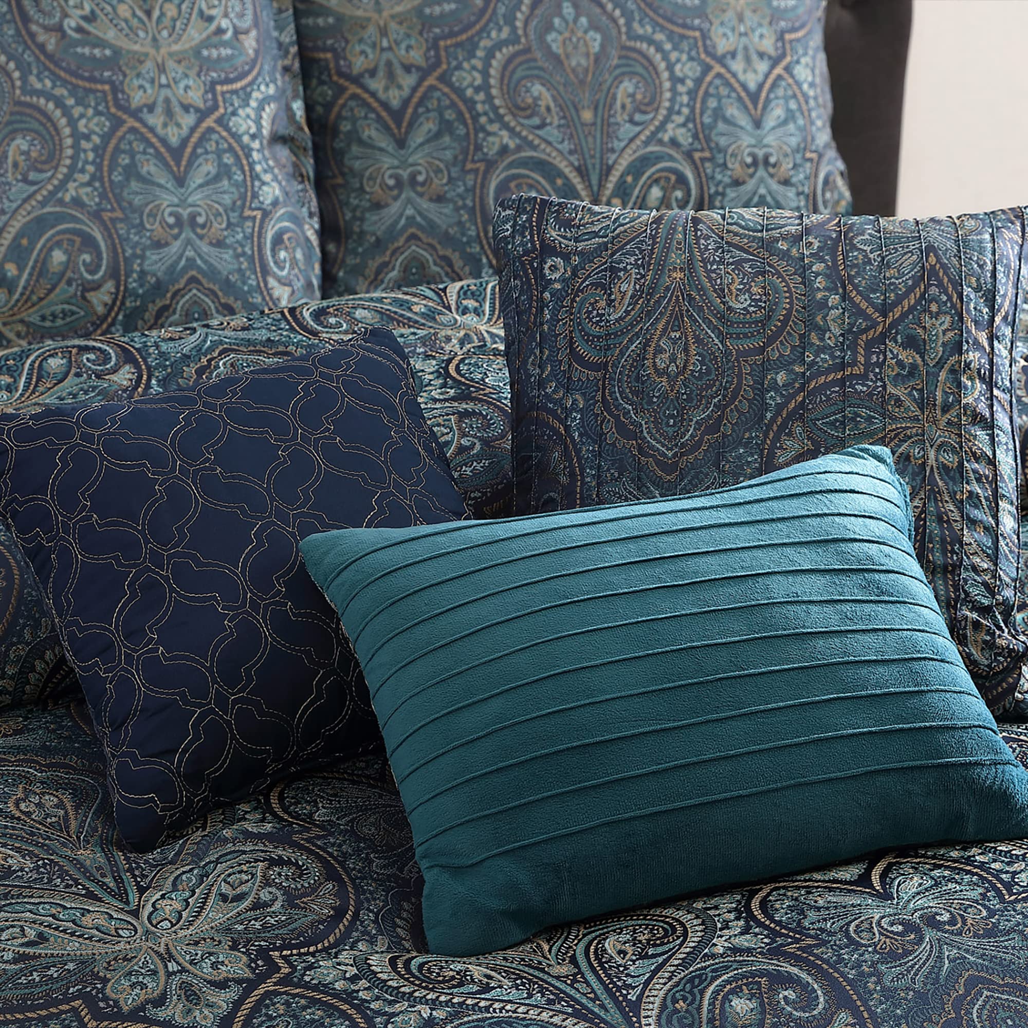 Riverbrook Home Set Copripiumino King Size 3 Pezzi, Colore Marrone Chiaro, Poliestere Effetto Crinkle, Moonstone - 5