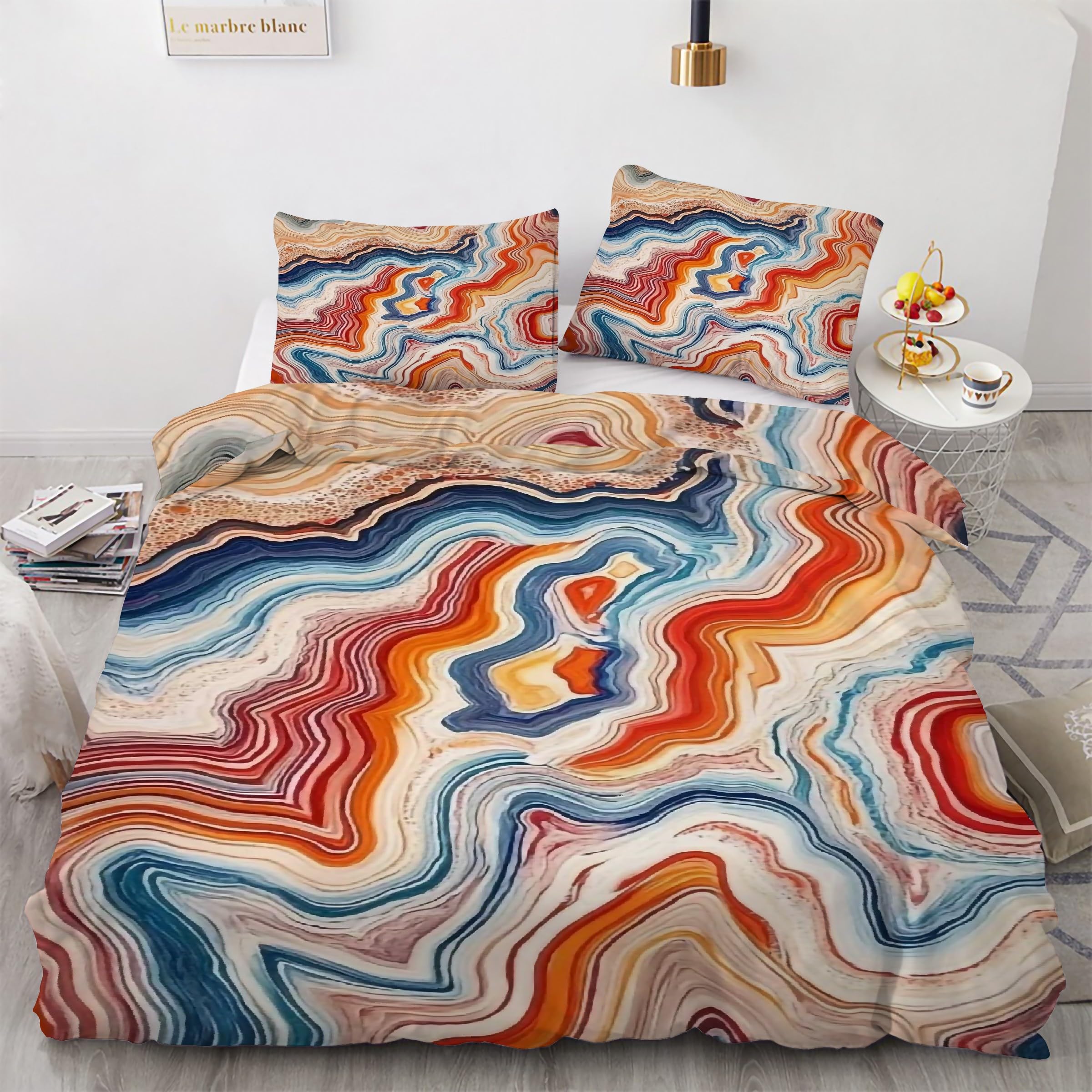 Housse de couette microfobre douce 90x190 avec fermeture éclair pratique pour lit 3 pièces